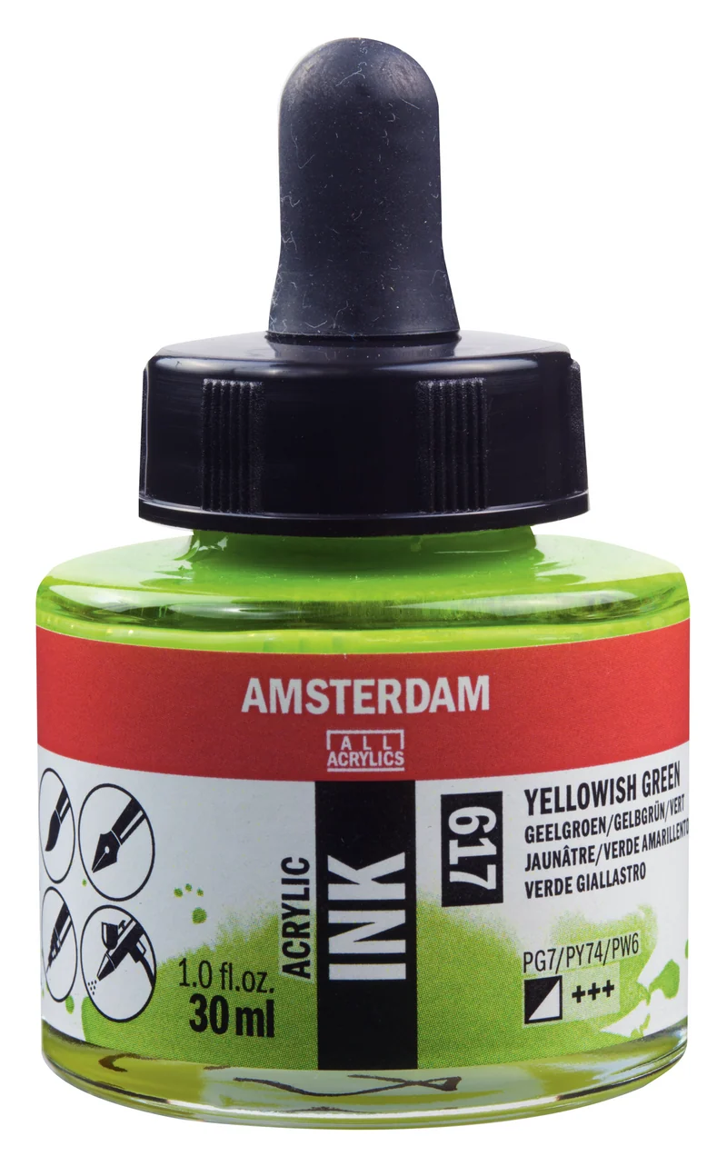 Royal Talens AMSTERDAM Acrylic Ink - Gelbgrün 617 (30ml)