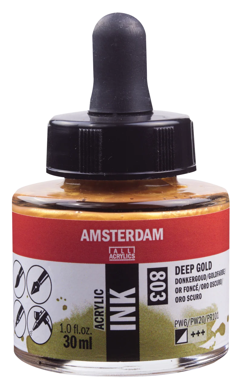 Royal Talens AMSTERDAM Acrylic Ink - Dunkelgold 803 (30ml)