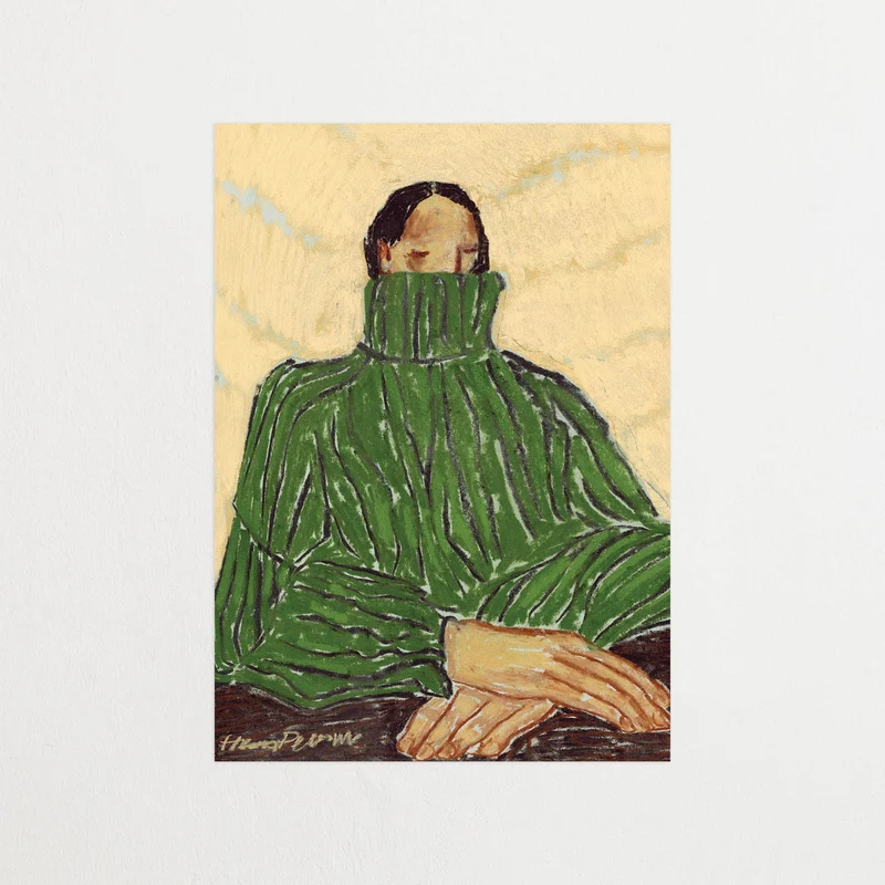 Green turtleneck