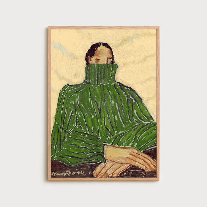 Green turtleneck
