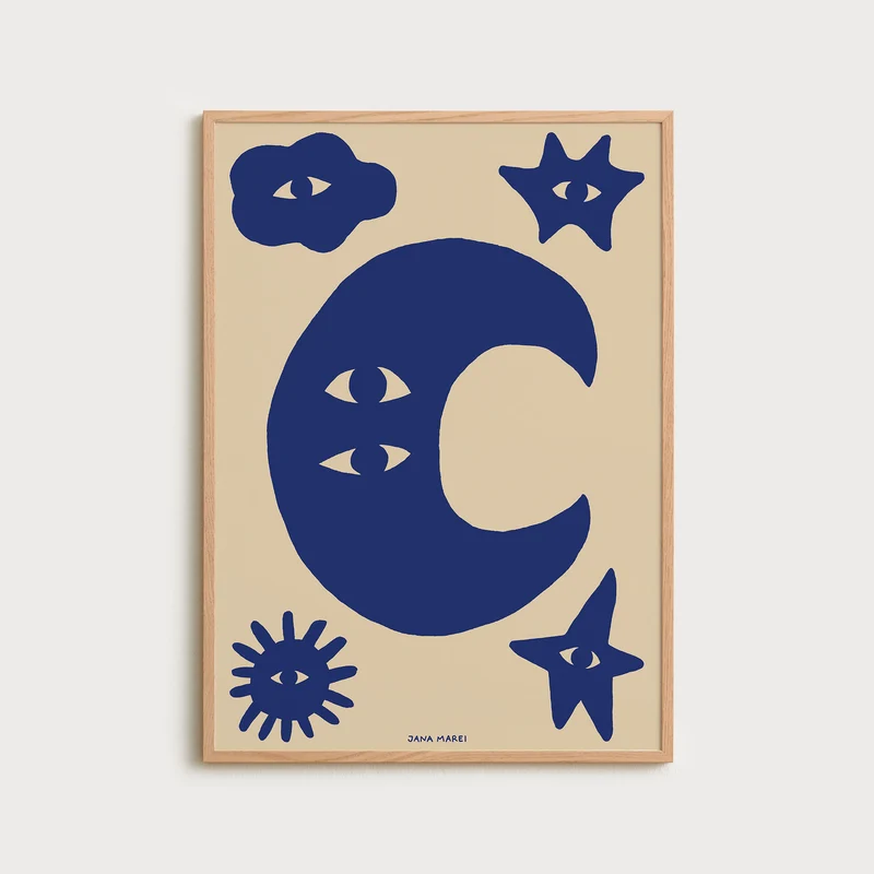 Moon and friends Blue