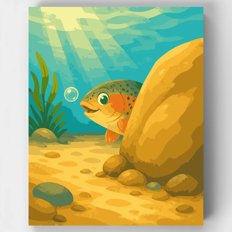 Peekaboo Trout - Paint by Numbers Kit