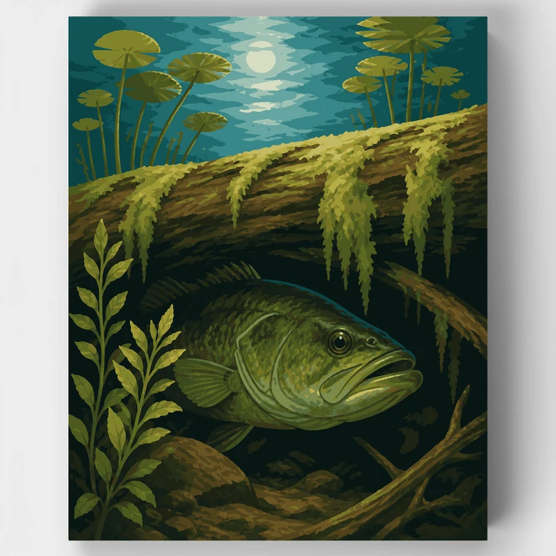 Moonlit Bass Hideout - Paint by Numbers Kit