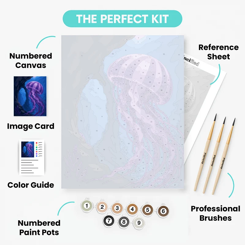Amethyst Jellyfish Drift - Paint by Numbers Kit