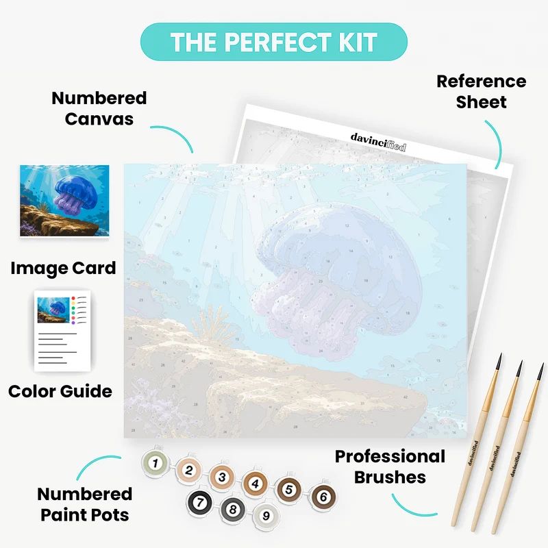 Blue Blubber Jellyfish - Paint by Numbers Kit