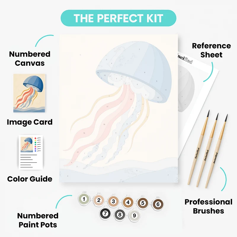 Drifting Coral Jellyfish - Paint by Numbers Kit