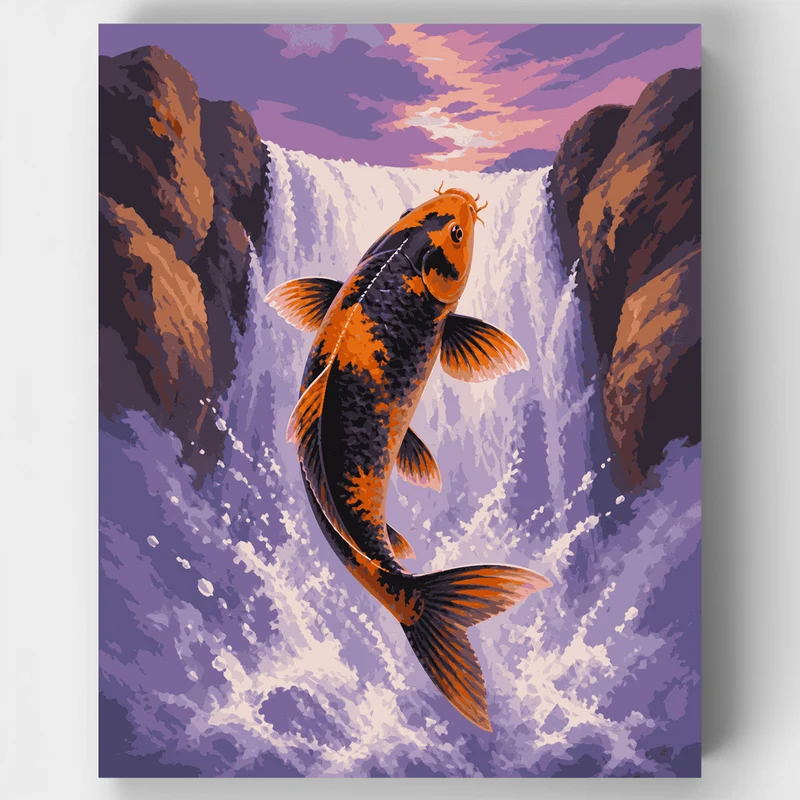 Dragon Gate Koi - Paint by Numbers Kit