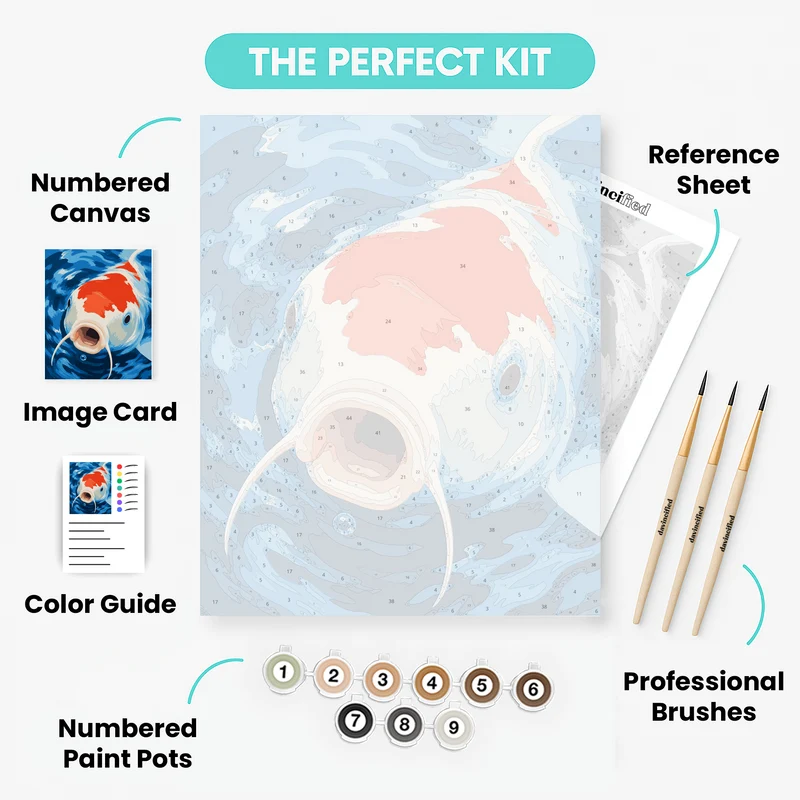 Koi Kiss the Surface - Paint by Numbers Kit