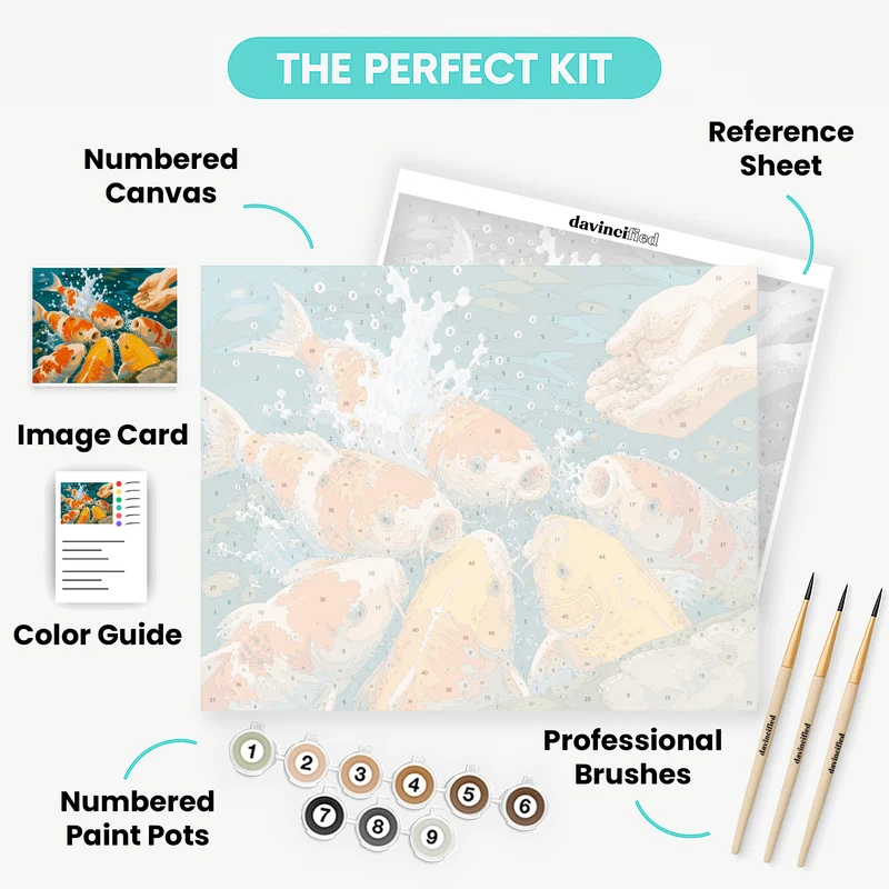 Koi Feeding Frenzy - Paint by Numbers Kit