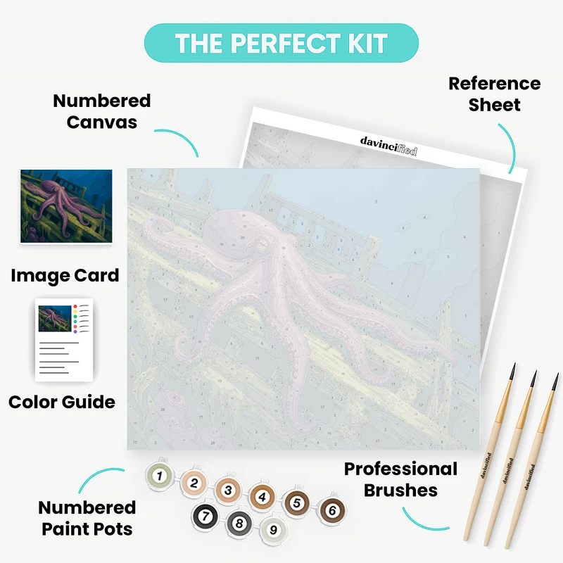 Octopus Shipwreck Guardian - Paint by Numbers Kit