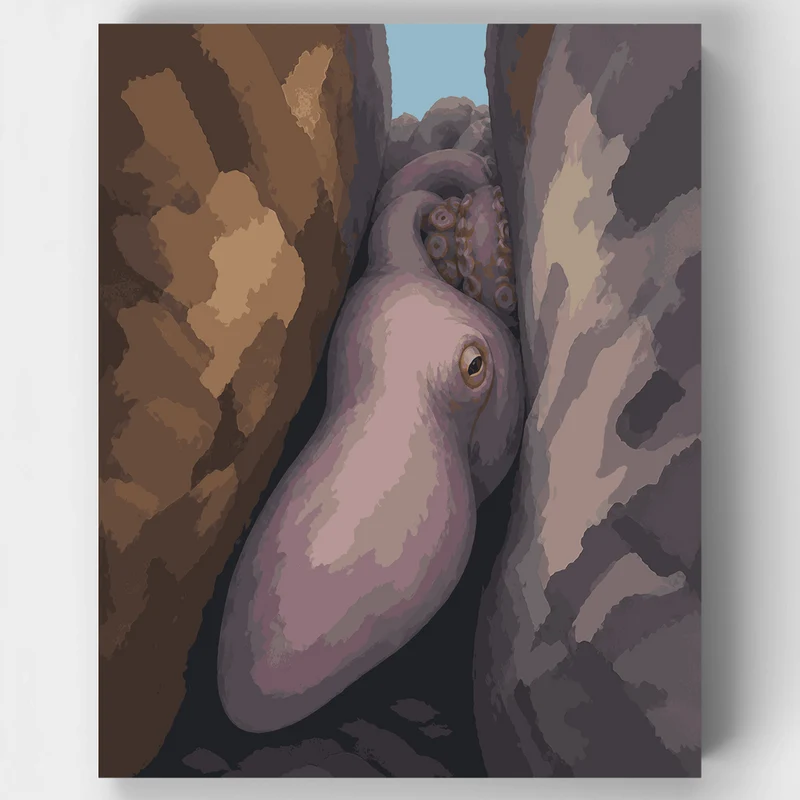 Octopus in the Crevice - Paint by Numbers Kit