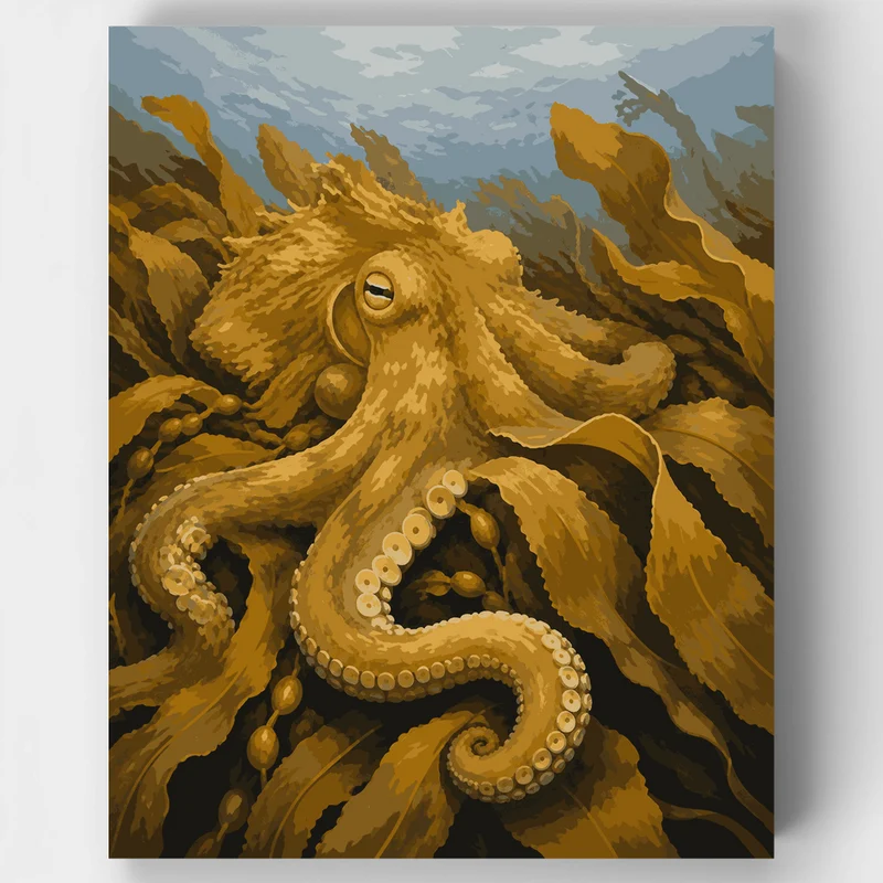 Kelp Camouflage Octopus - Paint by Numbers Kit