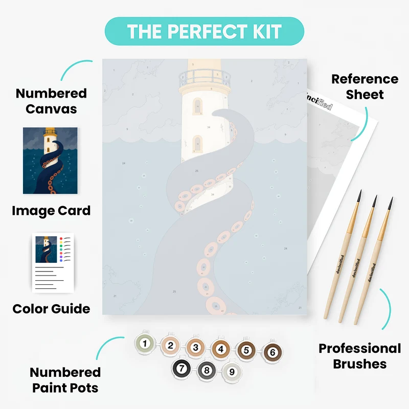Kraken's Lighthouse Grip - Paint by Numbers Kit