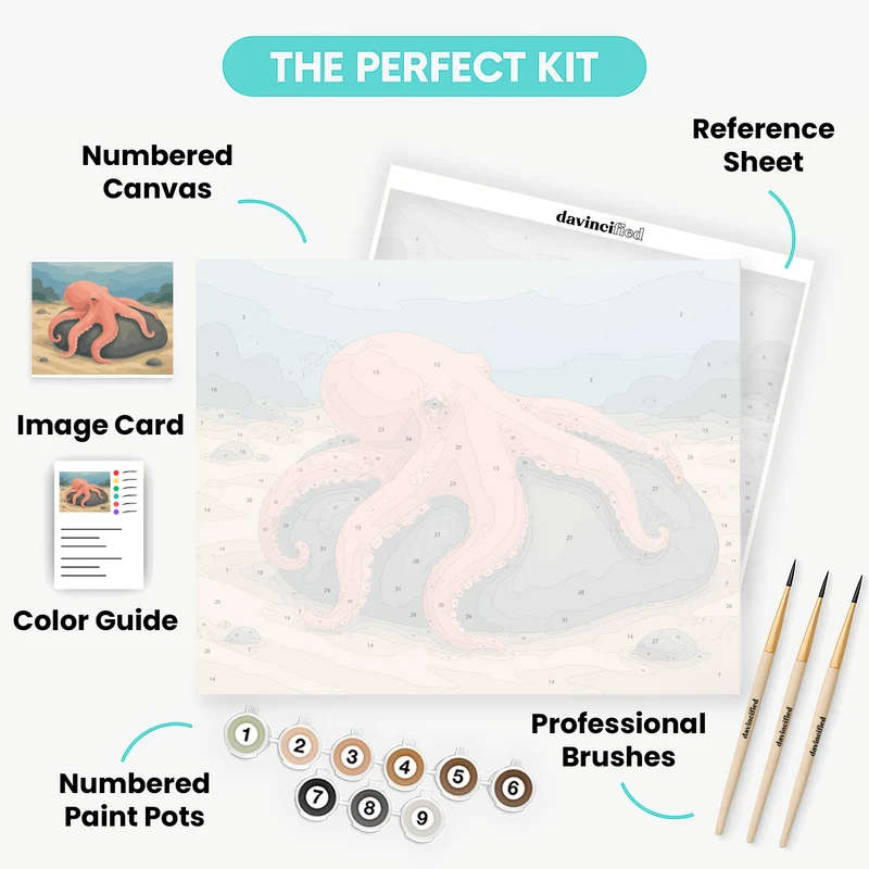 Blush Pink Octopus - Paint by Numbers Kit