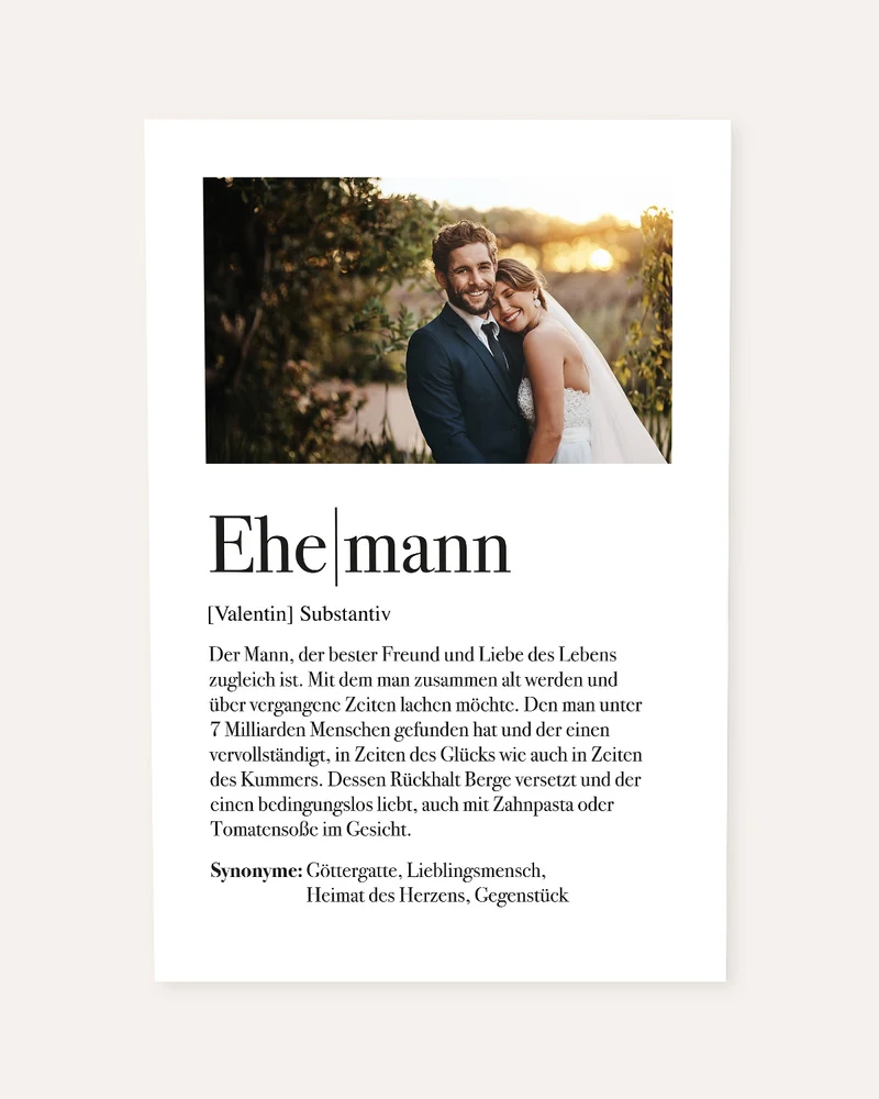 Definition Ehemann - Foto-Poster