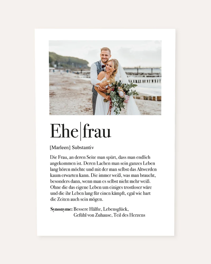 Definition Ehefrau - Foto-Poster