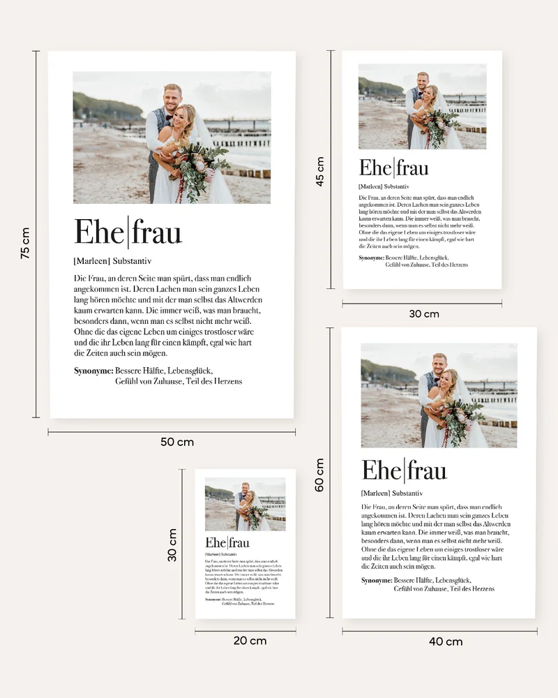 Definition Ehefrau - Foto-Poster
