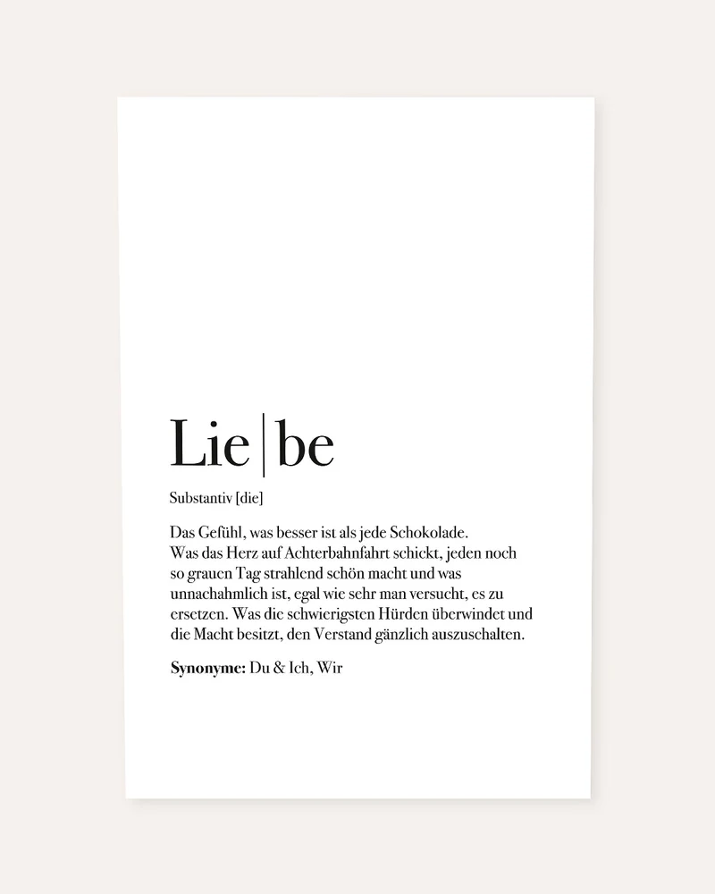 Definition Liebe - Foto-Poster