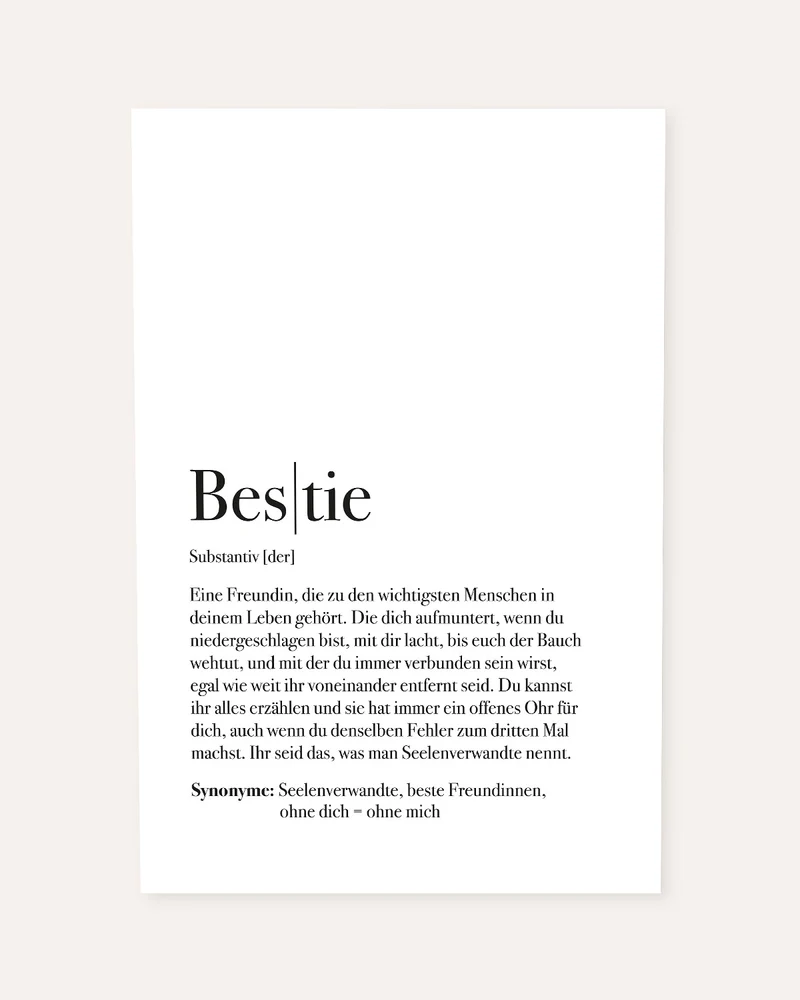 Definition Bestie - Foto-Poster