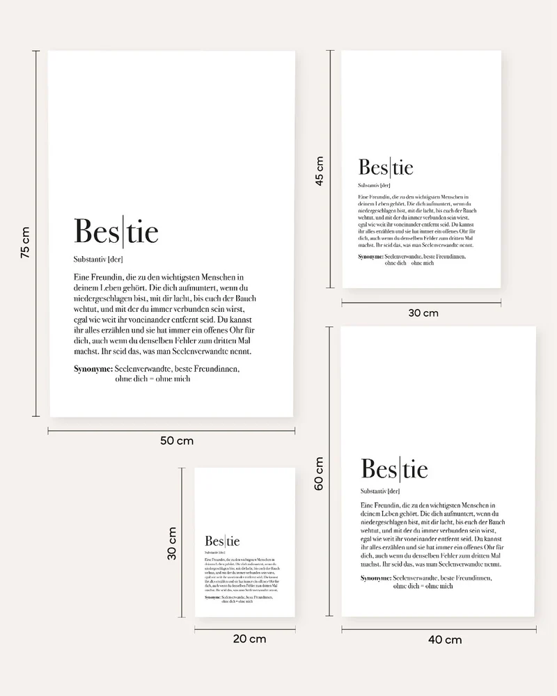 Definition Bestie - Foto-Poster