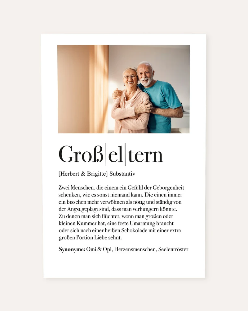 Definition Großeltern - Foto-Poster