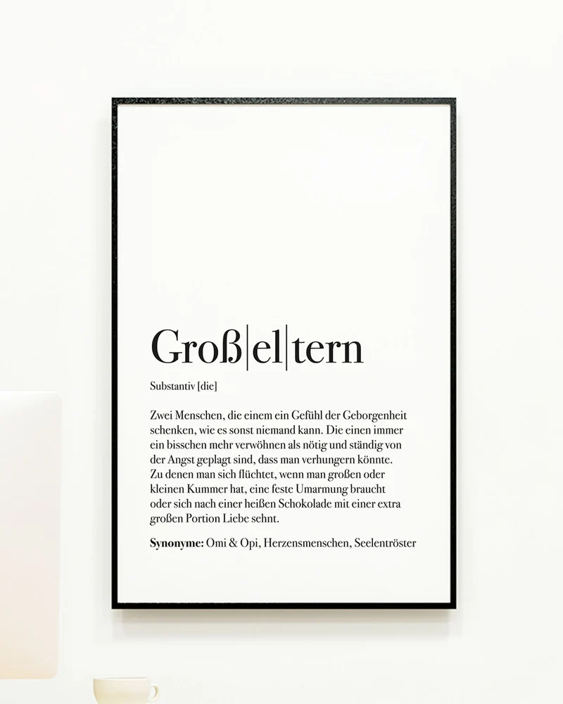 Definition Großeltern - Foto-Poster