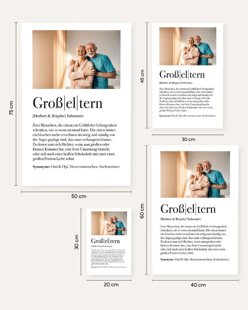 Definition Großeltern - Foto-Poster