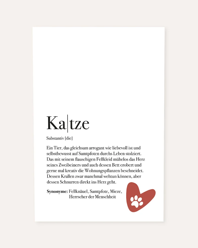 Definition Katze - Foto-Poster