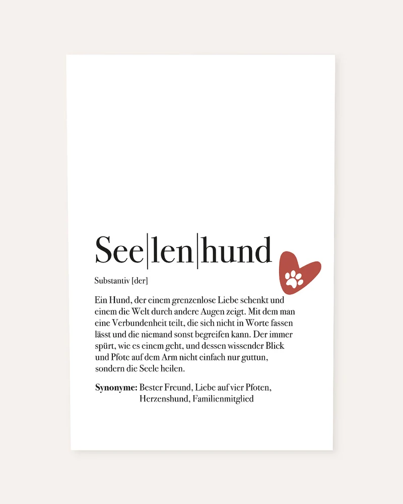 Definition Seelenhund - Foto-Poster