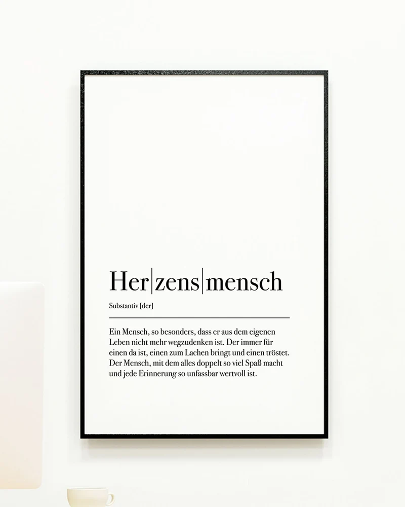 Definition Herzensmensch - Foto-Poster