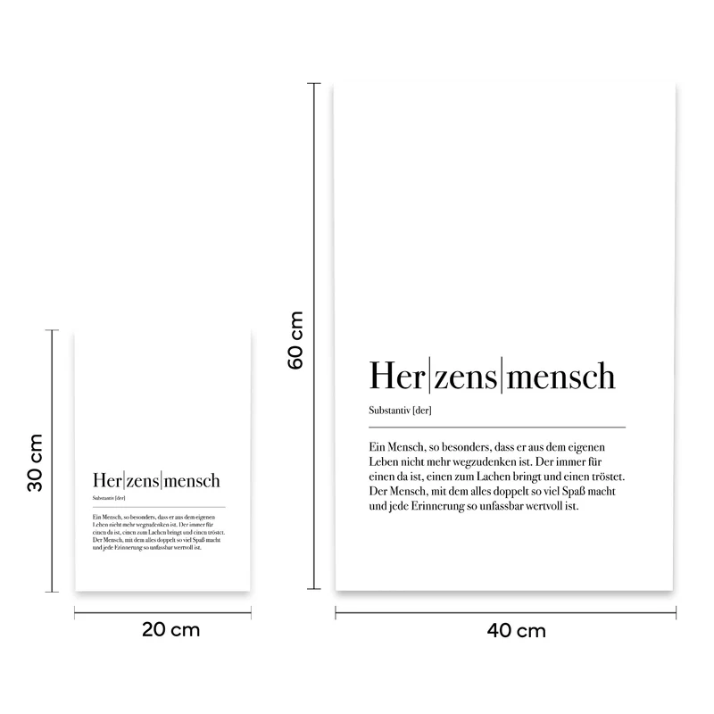 Definition Herzensmensch - Foto-Poster