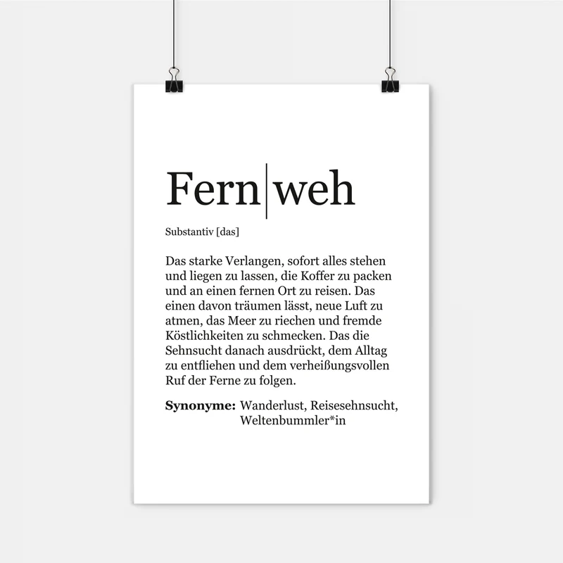 Definition Fernweh - Poster