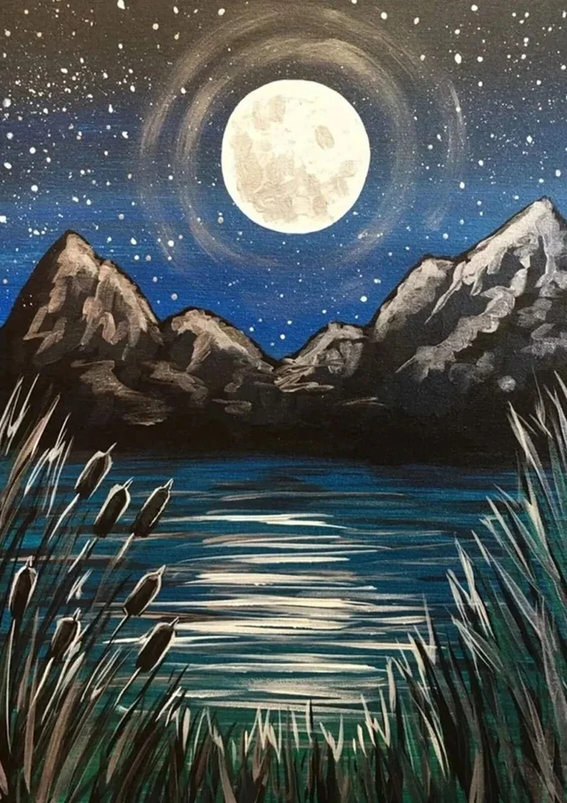 Malen nach Zahlen Mond