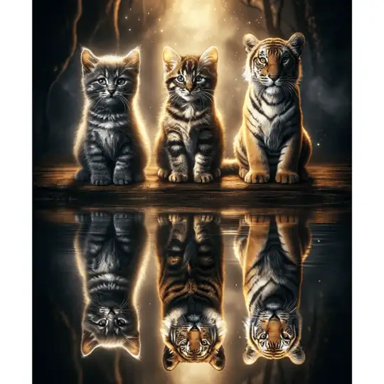 Diamond Painting Kätzchen und Tiger