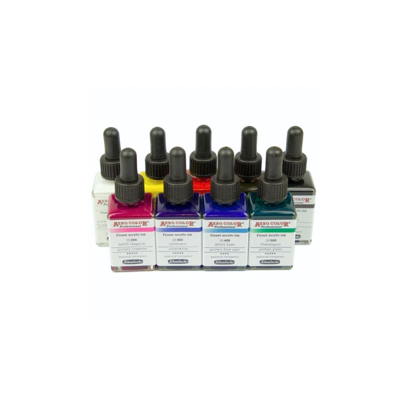 Schmincke | AERO COLOR Professional Airbrush Farbe Basic Set 9x28ml