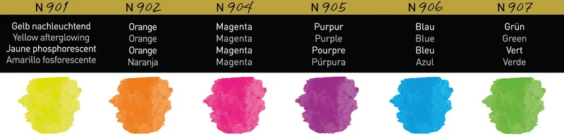 FINETEC | Perlglanzfarben Premium Neon Aquarellfarben Set 6 Näpfchen leuchtende Effektfarben