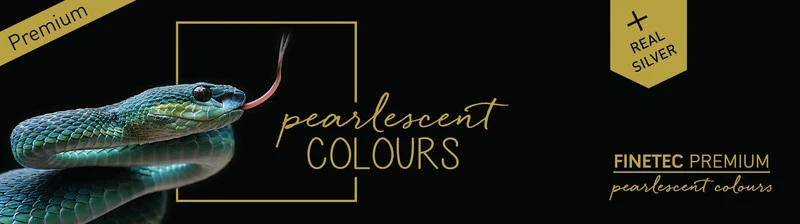 FINETEC | Perlglanzfarben Premium High Chroma Aquarellfarben Set 6 Näpfchen brillante Effektfarben