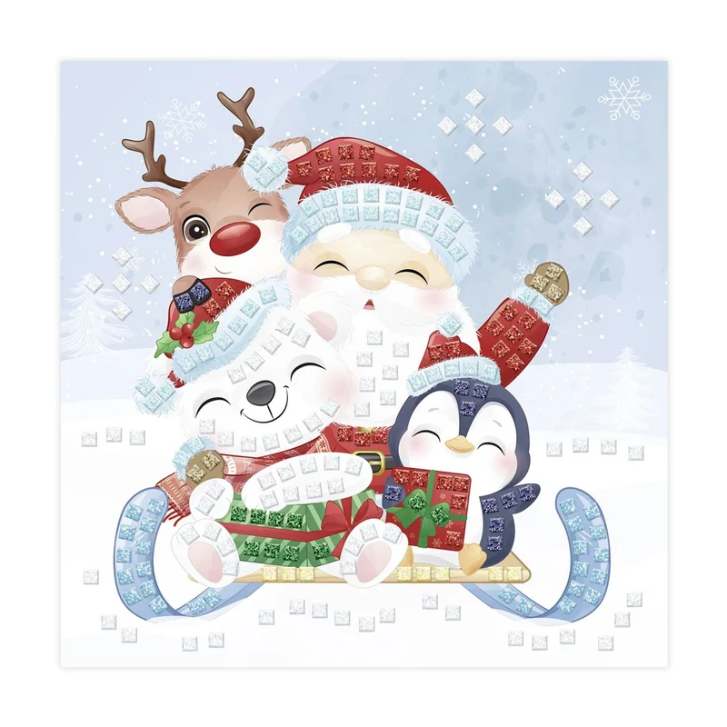 Moosgummi-Mosaik "Glitter Santas Schlitten"