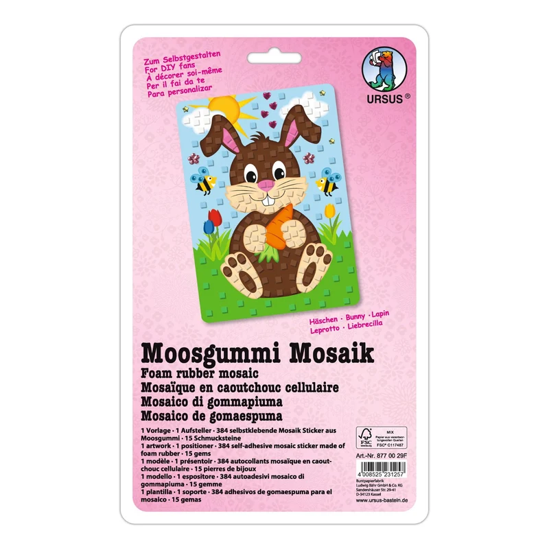 Moosgummi Mosaik "Häschen"
