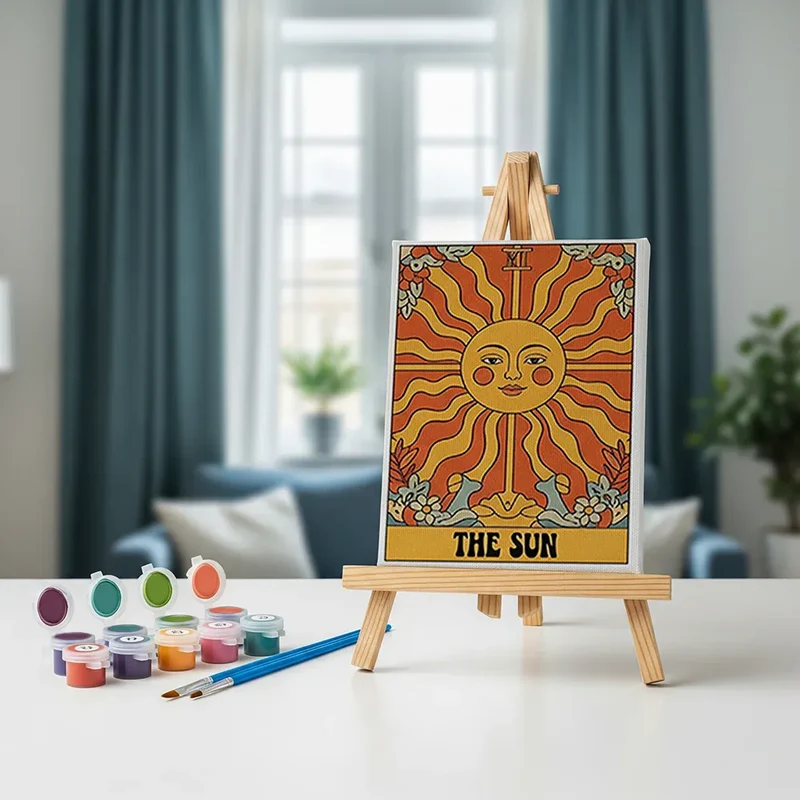 Malen nach Zahlen – 6 Mini-Gemälde - Tarot Vibe Kollektion