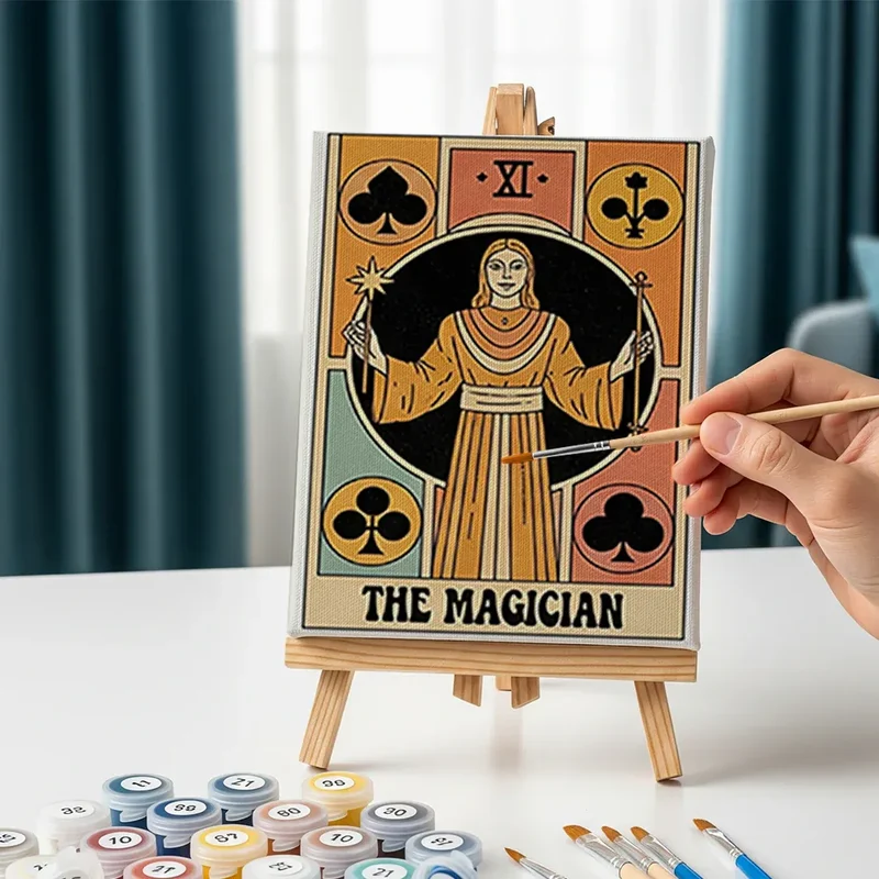 Malen nach Zahlen – 6 Mini-Gemälde - Tarot Vibe Kollektion