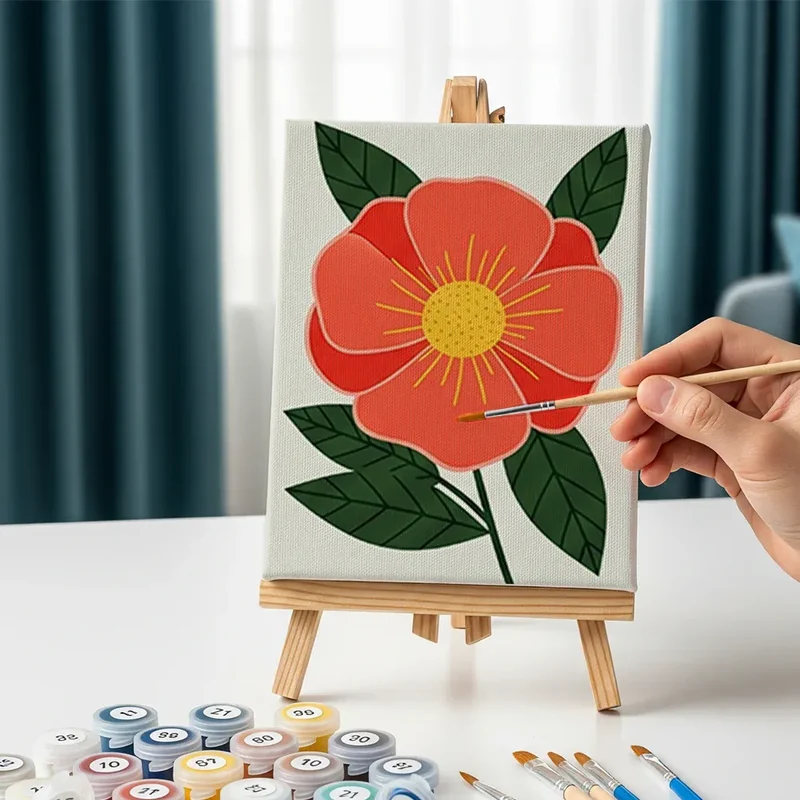 Malen nach Zahlen – 6 Mini-Gemälde - Auffällige Blumen