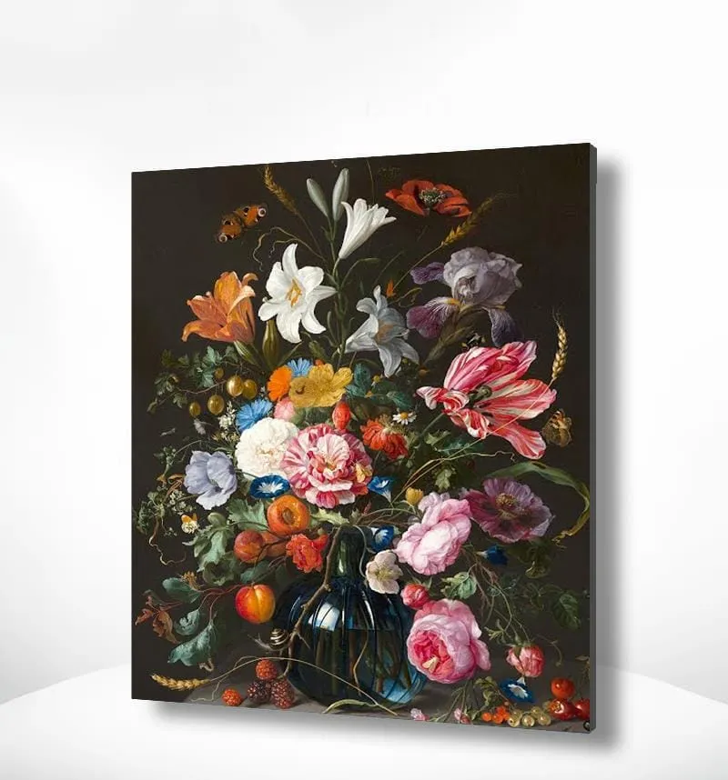 Diamond Painting Blumenporträt in einer blauen Vase