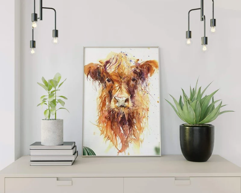 Diamond Painting Brauner Schottischer Hochlandrind