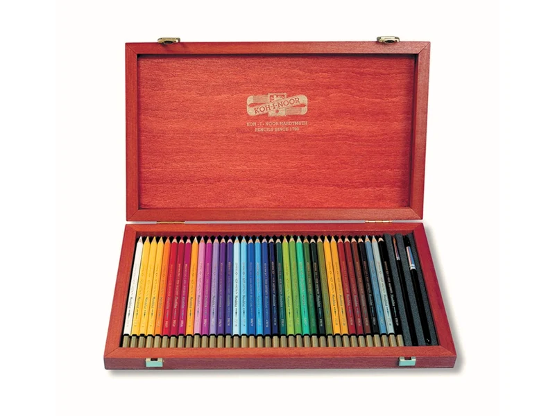 KOH-I-NOOR | Mondeluz Aquarellfarben Set 36 Stifte Holzkoffer