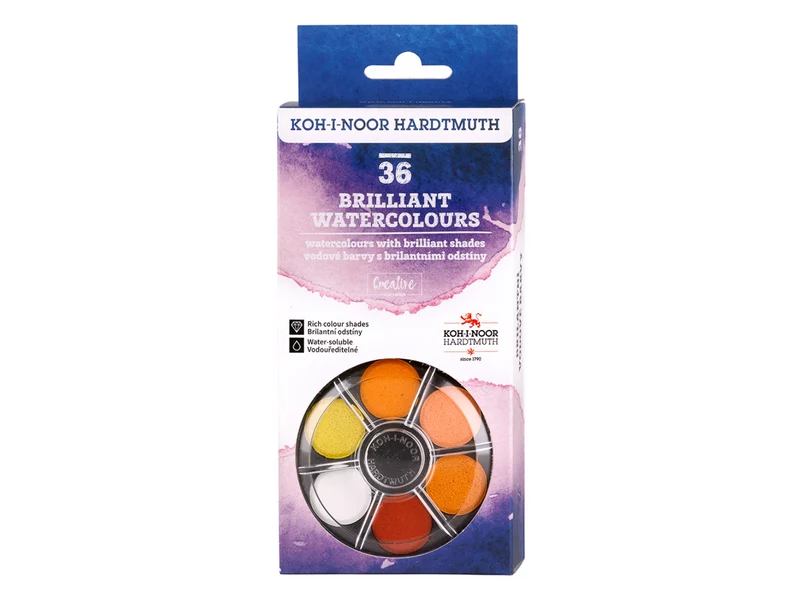 KOH-I-NOOR | Brillant Watercolours Wasserfarben Set 36 Farben