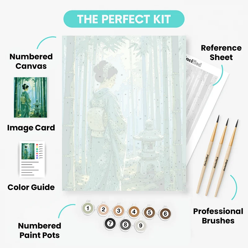Bamboo Grove Geisha - Paint by Numbers Kit
