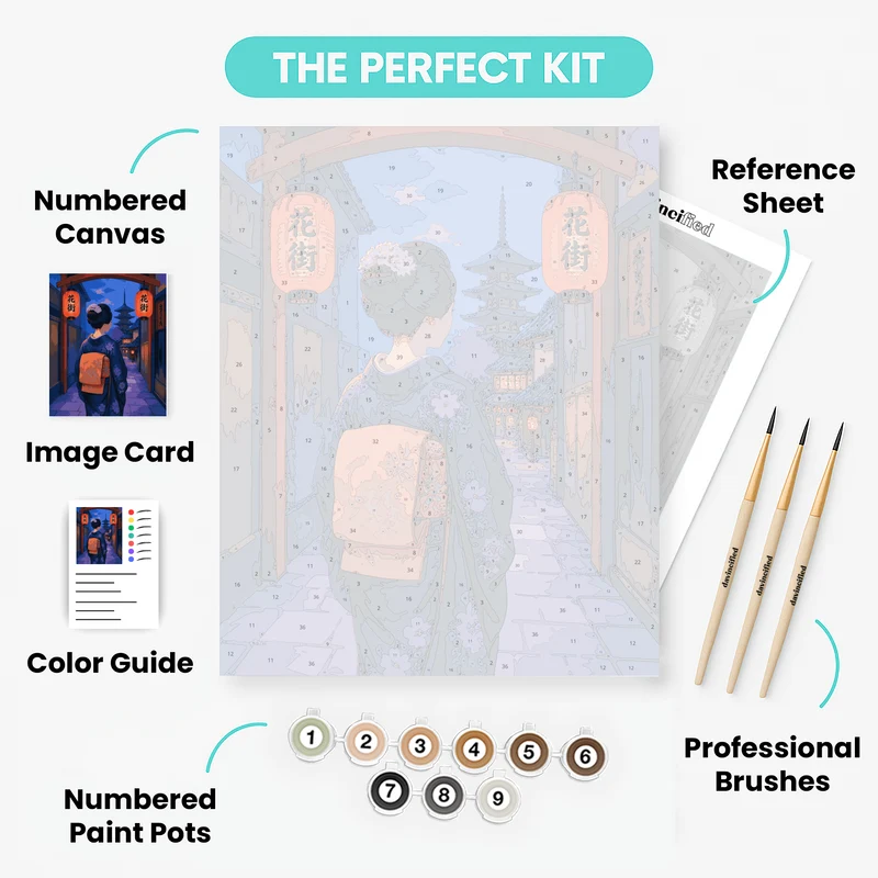 Lantern Alley Geisha - Paint by Numbers Kit