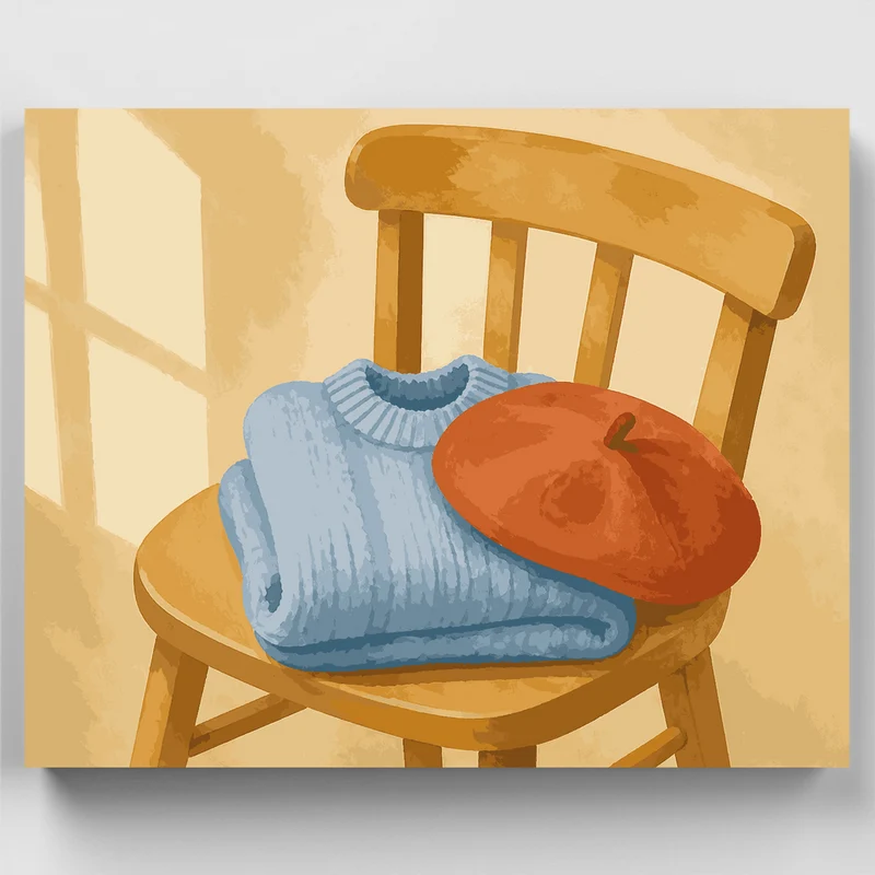Sweater and Beret - Paint by Numbers Kit