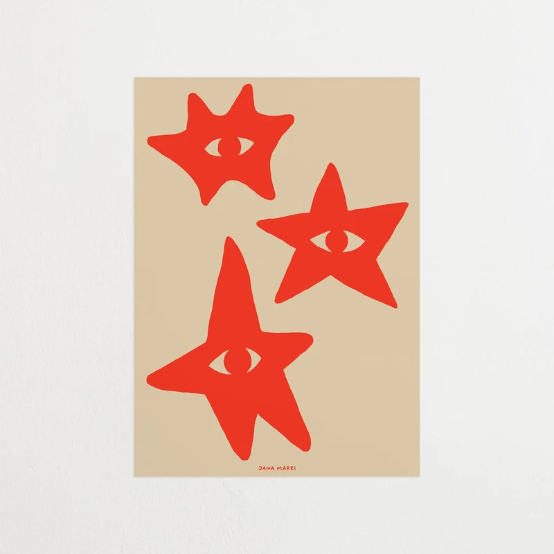 Three stars Red